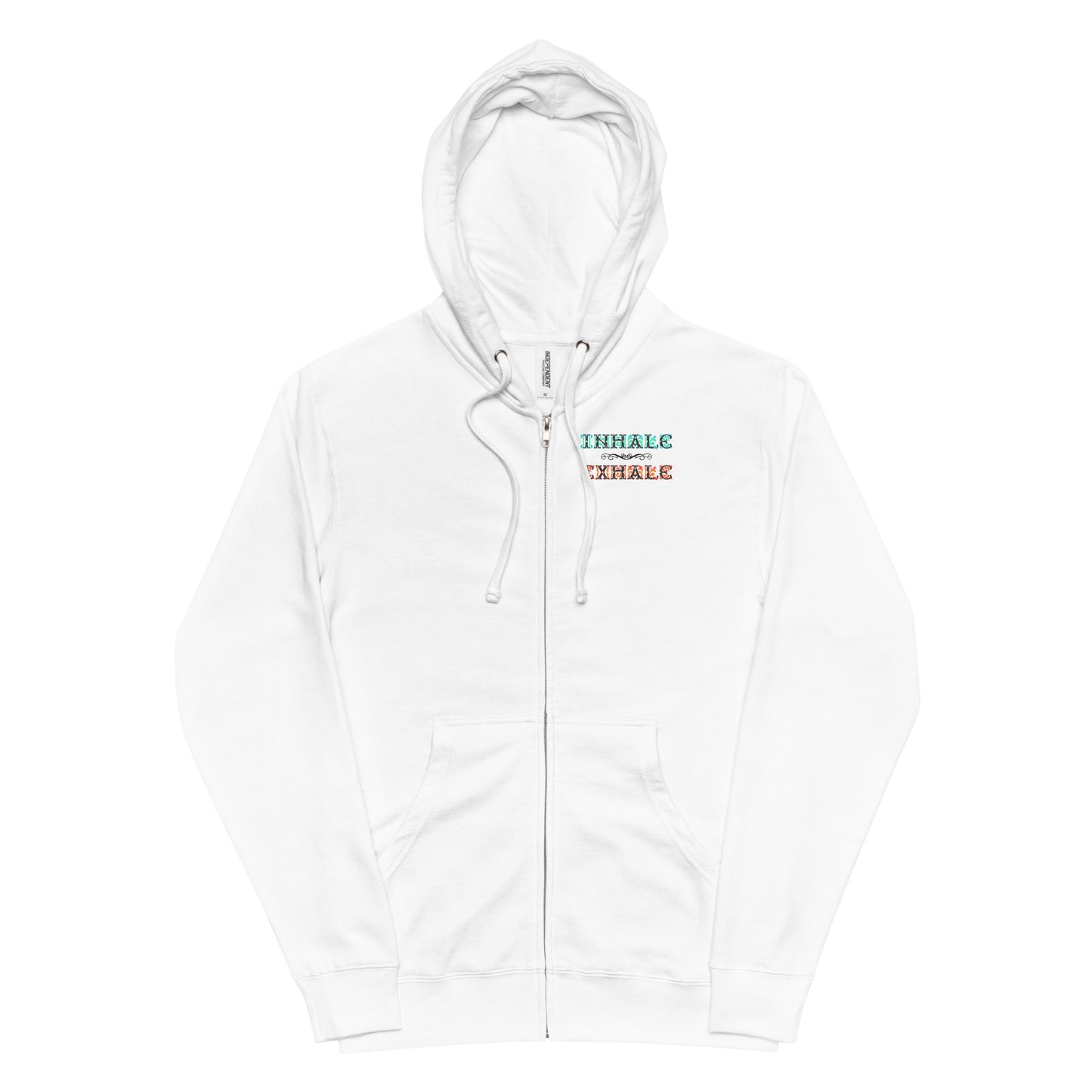 INHALE / EXHALE Unisex Fleece Zip Up Hoodie