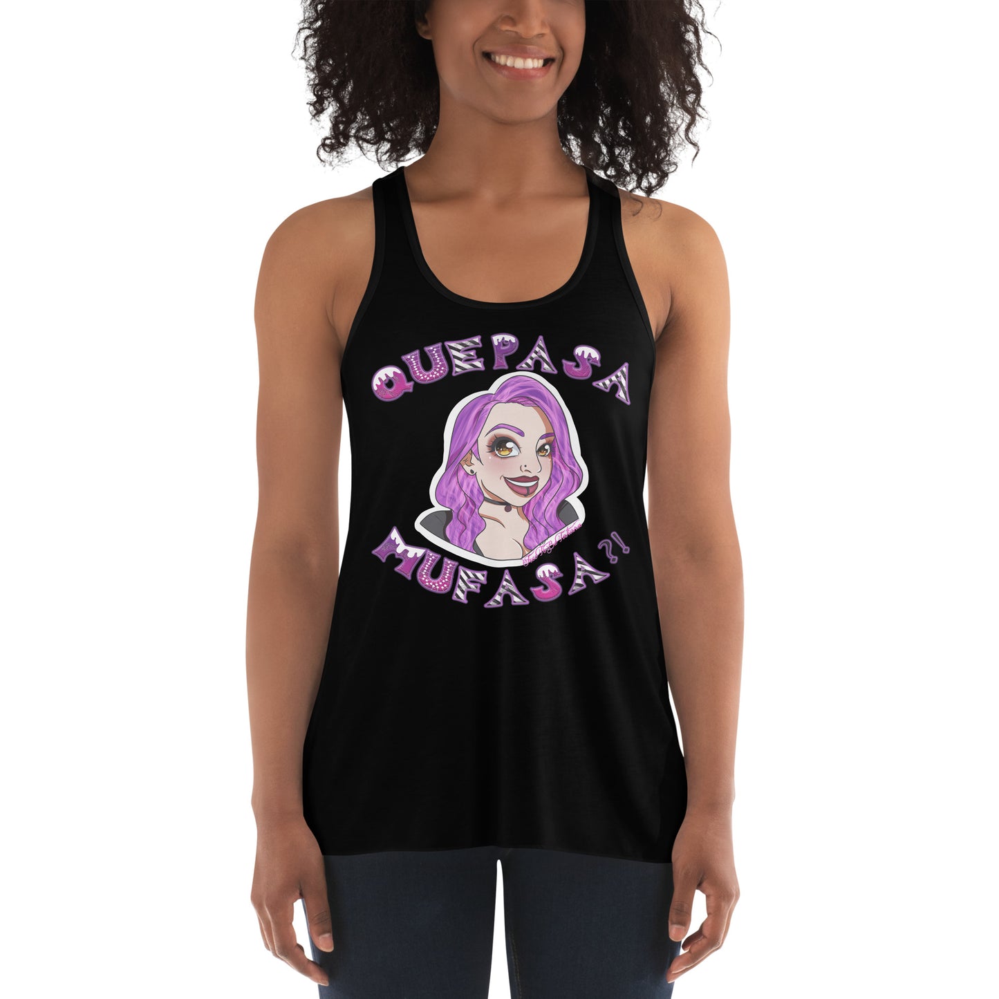 Que Pasa Mufasa?! Women's Flowy Racerback Tank