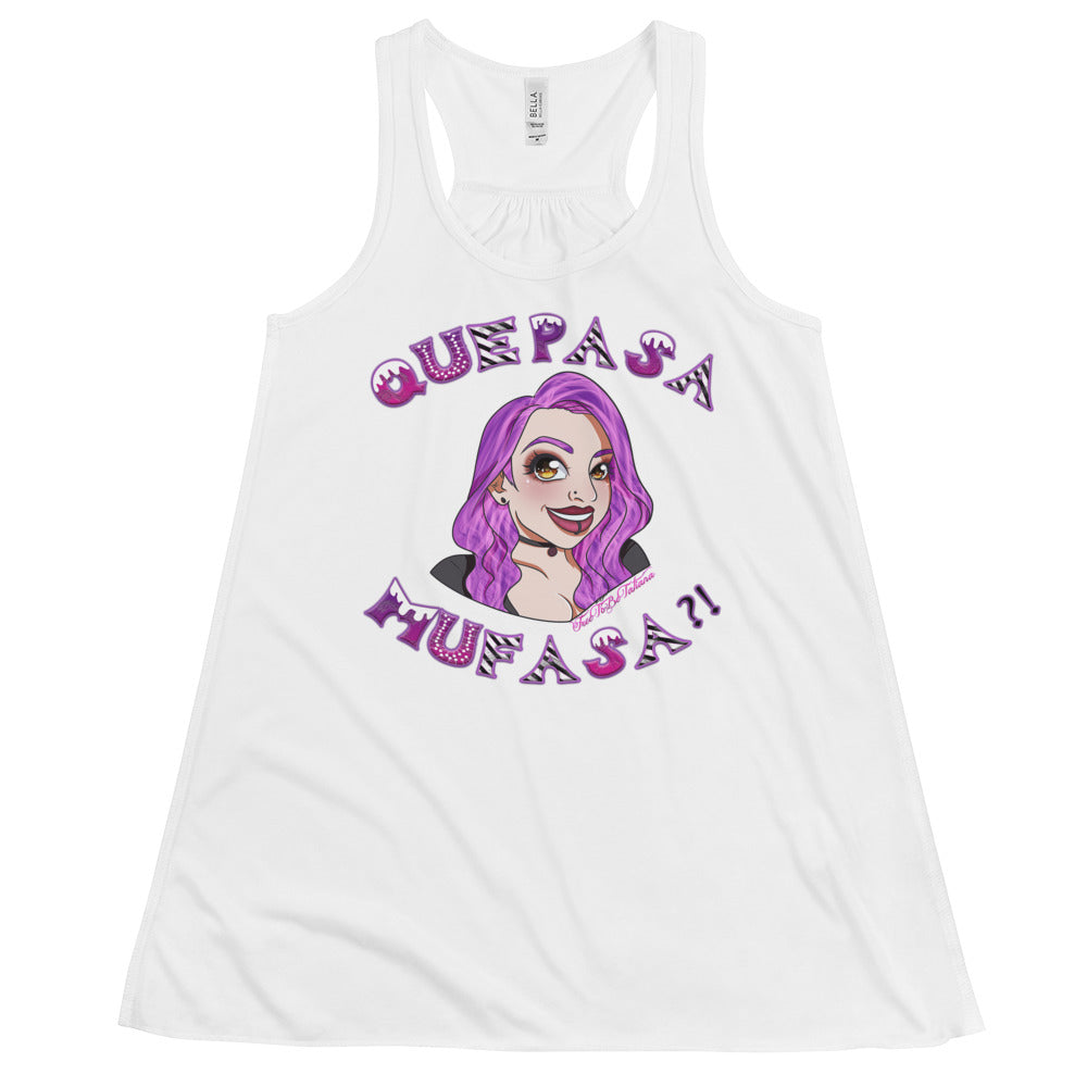 Que Pasa Mufasa?! Women's Flowy Racerback Tank